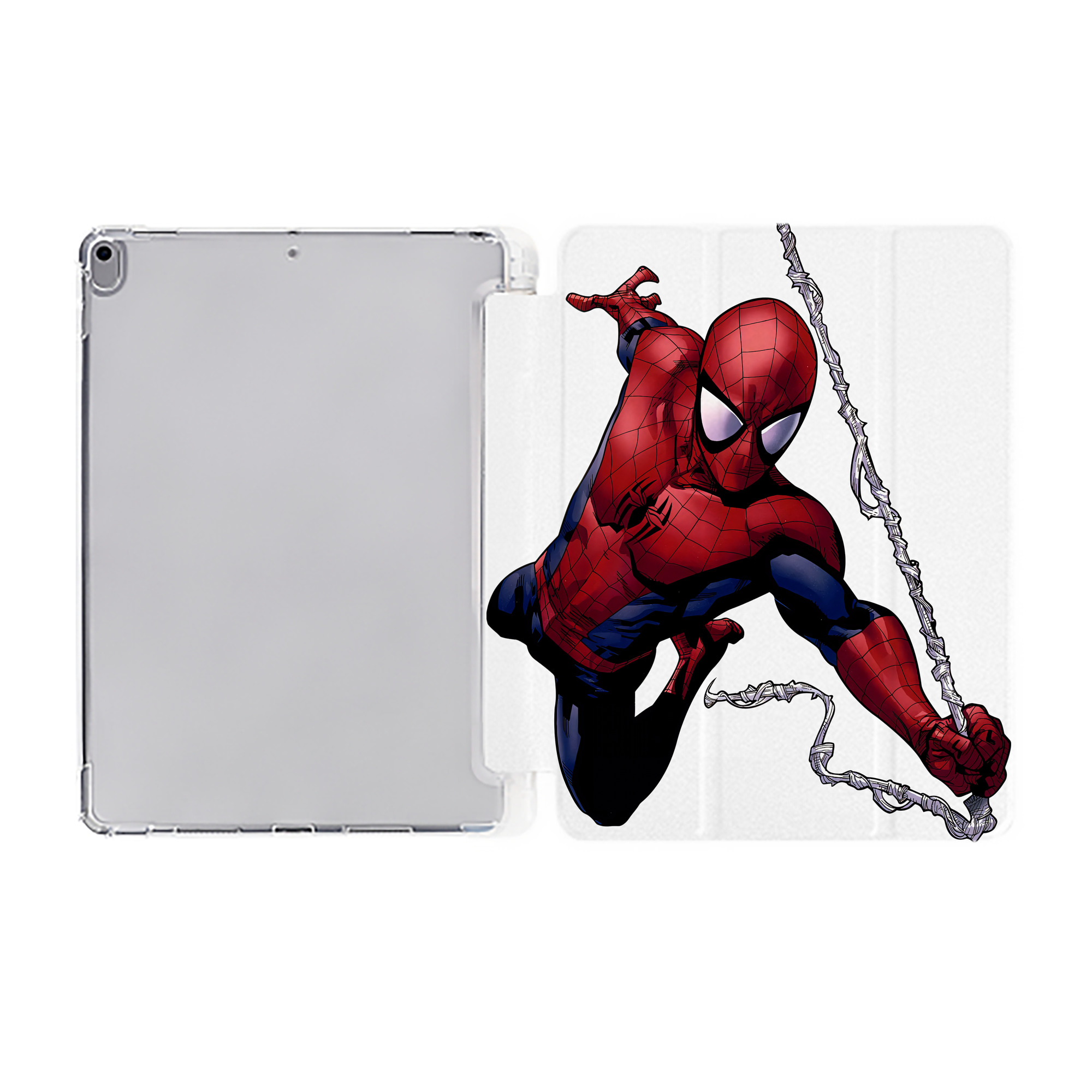 （画像用） Spider Man スパイダーマン IPad ケース ペン収納付き 三つ折りスタンド PUレザー×シリコン 対応機種9.5/10.5/10.9インチ